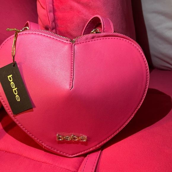 bebe Handbags - Bebe Fuchsia Heart Mini Bag